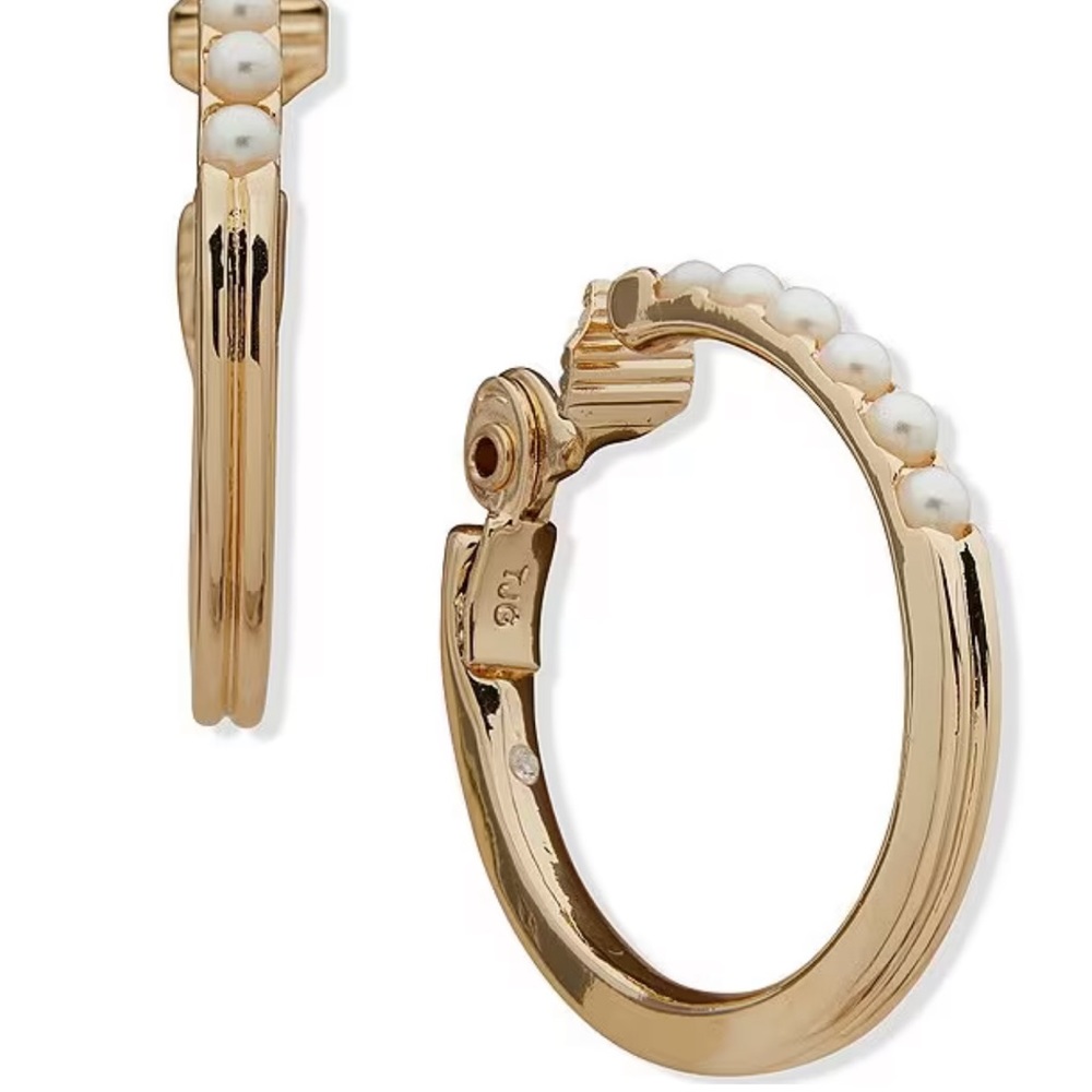 Anne Klein
Pearl Detail Hoop Clip On Earrings